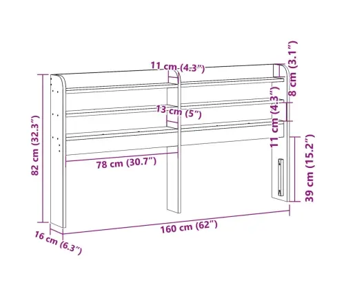 Galvgalis Ar Plauktiem, Vaska Brūns, 150 Cm, Priedes Masīvkoks Vidaxl Galvgalis Ar Plauktiem, Vaska Brūns, 150 Cm, Priedes Masīvkoks Vidaxl