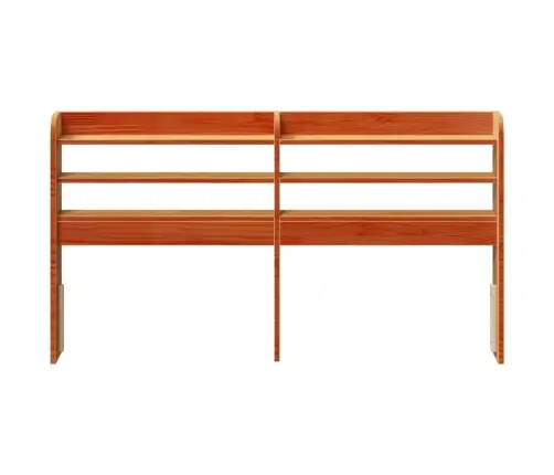 Riiulitega Voodipeats, Vahapruun, 135 cm Männipuit