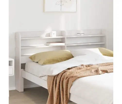 Galvgalis Ar Plauktiem, Balts, 120 Cm, Priedes Masīvkoks Vidaxl