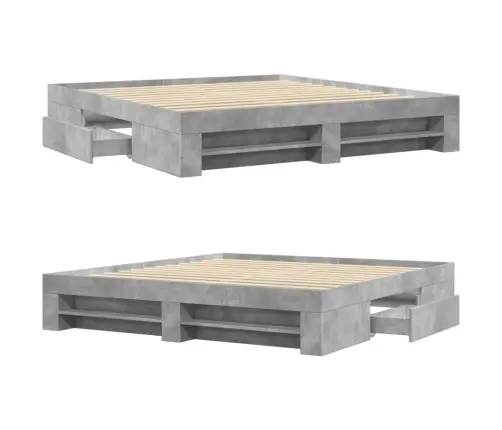 Voodiraam, Betoonhall, 200 X 200 cm Tehispuit