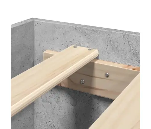 Voodiraam, Betoonhall, 200 X 200 cm Tehispuit