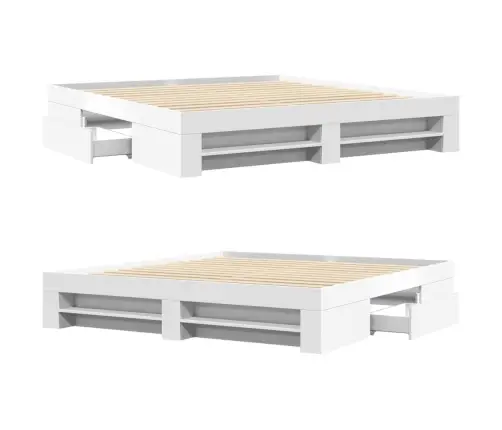 Gultas Rāmis Bez Matrača, Balts, 180X200 Cm, Inženierijas Koks Vidaxl