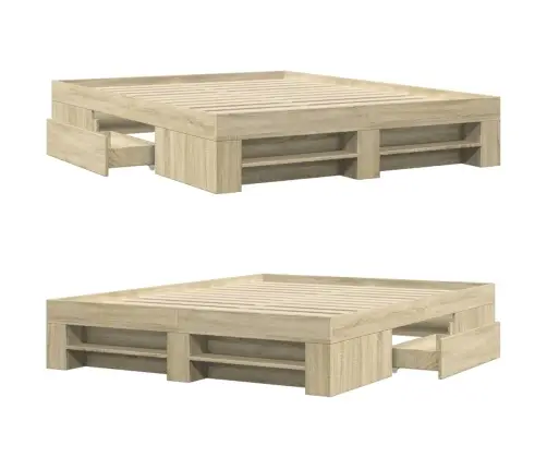 Gulta Bez Matrača, Ozolkoka, 160X200 Cm, Inženierijas Koks Vidaxl