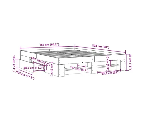 Gultas Rāmis Bez Matrača, 160X200 Cm, Inženierijas Koks Vidaxl