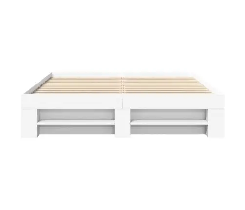 Voodiraam, Valge, 150 X 200 cm Tehispuit