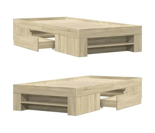 Gulta Bez Matrača, Ozolkoka, 100X200 Cm, Inženierijas Koks Vidaxl