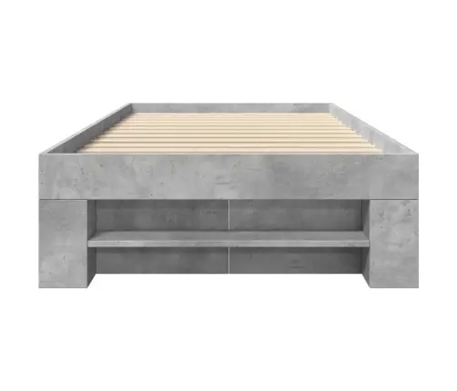 Gultas Rāmis, Betona Pelēks, 100X200 Cm, Inženierijas Koks Vidaxl