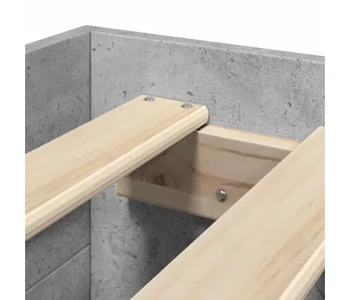 Gultas Rāmis, Betona Pelēks, 100X200 Cm, Inženierijas Koks Vidaxl