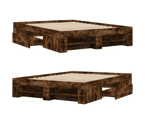 Peatsiga Voodiraam, Ilma Madratsita, Suitsutatud Tamm 140X190Cm