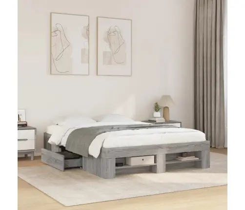 Voodiraam, Hall Sonoma Tamm, 135 X 190 cm Tehispuit