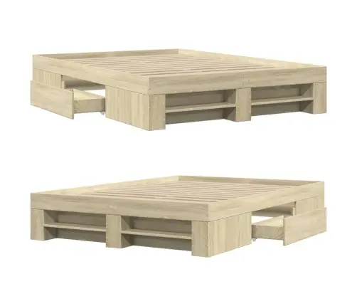 Lovos Rėmas Be Čiužinio, Sonoma, 120X190cm Apdirbta Mediena