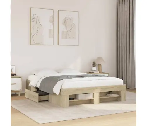 Lovos Rėmas Be Čiužinio, Sonoma, 120X190cm Apdirbta Mediena