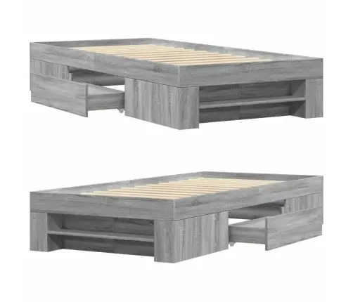 Lovos Rėmas, Pilkos Ąžuolo Spalvos, 90X190cm Apdirbta Mediena