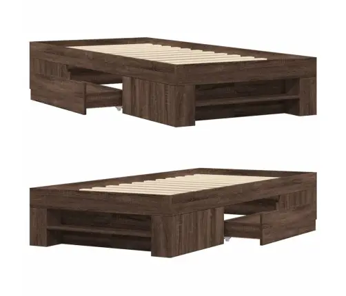 Gulta Bez Matrača, Brūna Ozola, 75X190 Cm, Inženierijas Koks Vidaxl