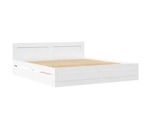 Voodiraam Peatsiga Ilma Madratsita Valge 200X200 Cm