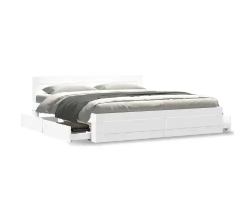 Voodiraam Peatsiga Ilma Madratsita Valge 200X200 Cm