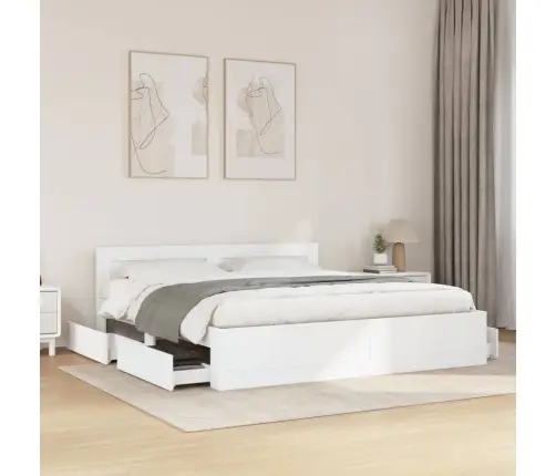 Voodiraam Peatsiga Ilma Madratsita Valge 200X200 Cm