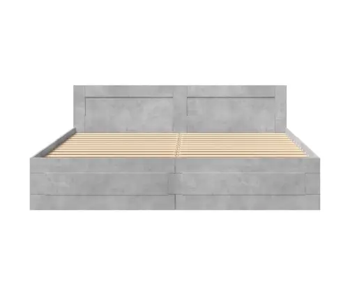 Lovos Rėmas Su Galvūgaliu, Betono, 200X200cm Apdirbta Mediena
