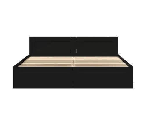 Gultas Rāmis Ar Galvgali Bez Matrača, Melns, 180X200 Cm Vidaxl