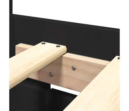 Gultas Rāmis Ar Galvgali Bez Matrača, Melns, 180X200 Cm Vidaxl