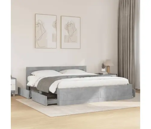 Lovos Rėmas Su Galvūgaliu, Betono, 180X200cm Apdirbta Mediena