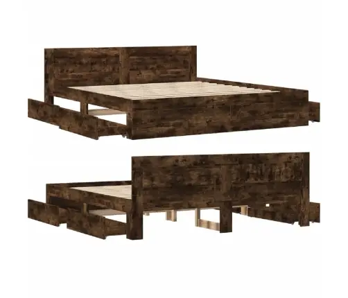 Lovos Rėmas Su Galvūgaliu, Dūminio Ąžuolo, 180X200cm Mediena