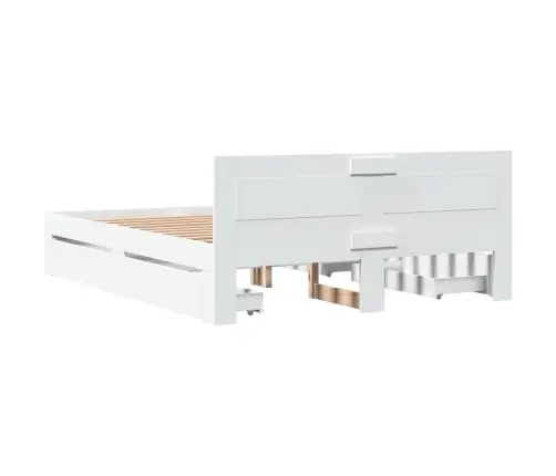 Gultas Rāmis Ar Galvgali Bez Matrača, Balts, 160X200 Cm Vidaxl