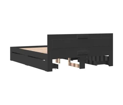 Gultas Rāmis Ar Galvgali Bez Matrača, Melns, 160X200 Cm Vidaxl