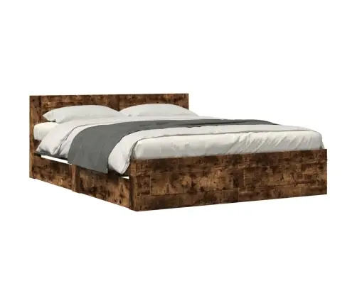 Voodiraam Peatsiga, Suitsutatud Tamm, 160 X 200 cm Tehispuit