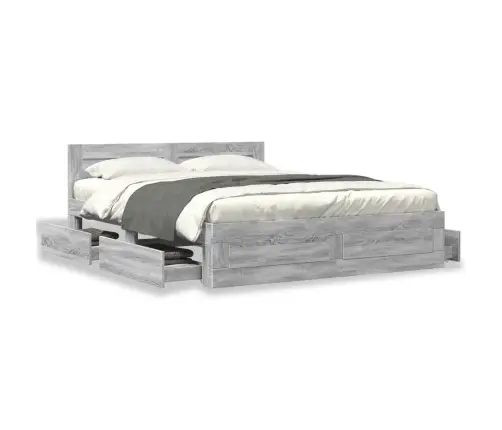 Lovos Rėmas Su Galvūgaliu, Pilkas Ąžuolo, 160X200cm Mediena