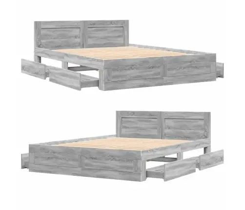 Lovos Rėmas Su Galvūgaliu, Pilkas Ąžuolo, 160X200cm Mediena