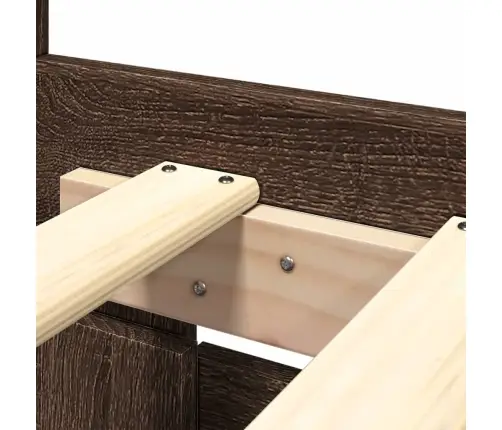 Gultas Rāmis Ar Galvgali, Brūns, 160X200 Cm, Inženierijas Koks Vidaxl