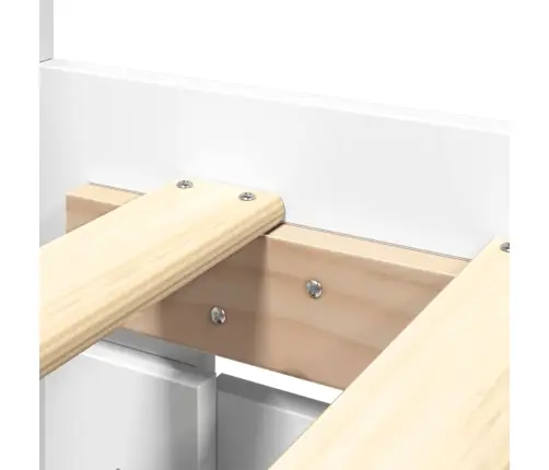 Gultas Rāmis Ar Galvgali, Balts, 150X200 Cm, Inženierijas Koks Vidaxl