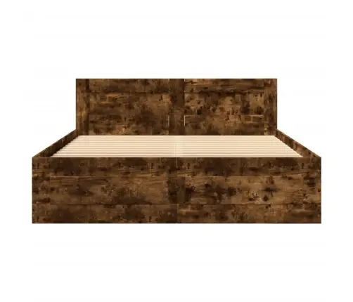 Voodiraam Peatsiga, Suitsutatud Tamm, 140X200 cm Tehispuit