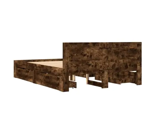 Voodiraam Peatsiga, Suitsutatud Tamm, 140X200 cm Tehispuit