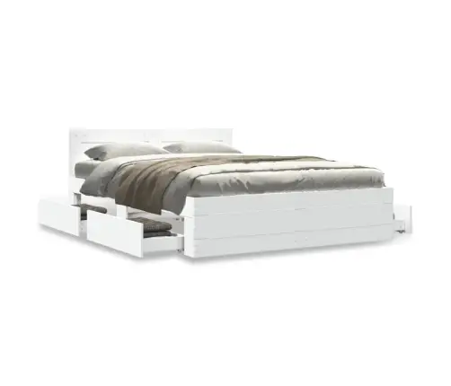 Voodiraam Peatsiga Ilma Madratsita Valge 120X200 Cm