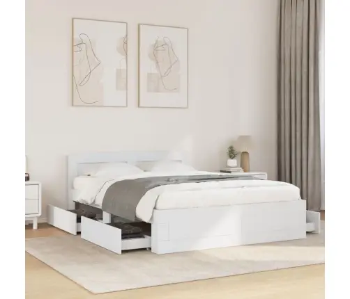 Voodiraam Peatsiga Ilma Madratsita Valge 120X200 Cm