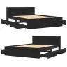Gultas Rāmis Ar Galvgali Bez Matrača, Melns, 120X200 Cm Vidaxl