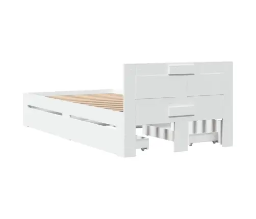 Gultas Rāmis Ar Galvgali Bez Matrača, Balts, 90X200 Cm Vidaxl