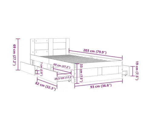 Gultas Rāmis Ar Galvgali, 90X200 Cm, Inženierijas Koks Vidaxl Gultas Rāmis Ar Galvgali, 90X200 Cm, Inženierijas Koks Vidaxl