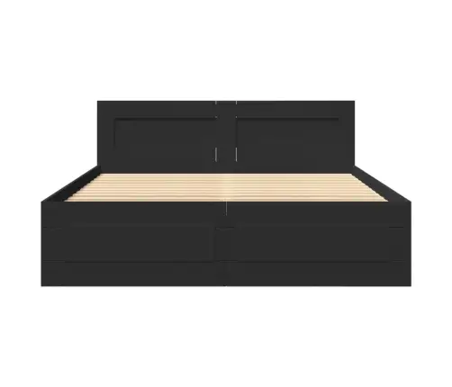 Lovos Rėmas Su Galvūgaliu, Juodas, 120X190cm Apdirbta Mediena