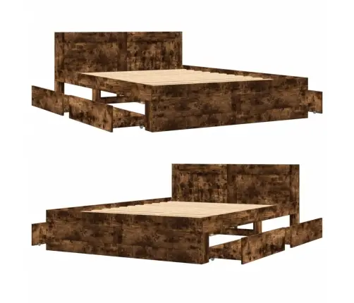 Lovos Rėmas Su Galvūgaliu, Dūminio Ąžuolo, 120X190cm Mediena