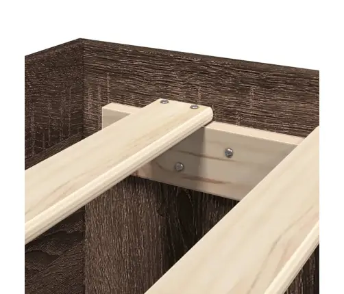 Voodiraam, Pruun Pruun, 120 X 190 cm Tehispuit