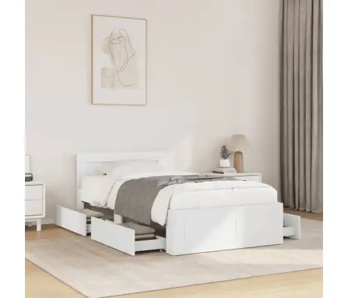 Lovos Rėmas Su Galvūgaliu, Baltas, 75X190cm Apdirbta Mediena