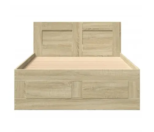 Gultas Rāmis Ar Galvgali, Ozolkoka Krāsā, 75X190 Cm Vidaxl