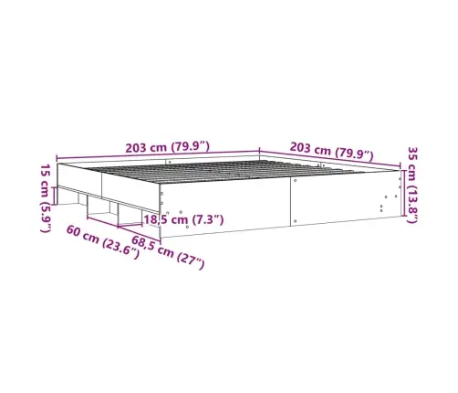 Gultas Rāmis, Balts, 200X200 Cm, Inženierijas Koks Vidaxl