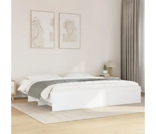 Gultas Rāmis, Balts, 200X200 Cm, Inženierijas Koks Vidaxl