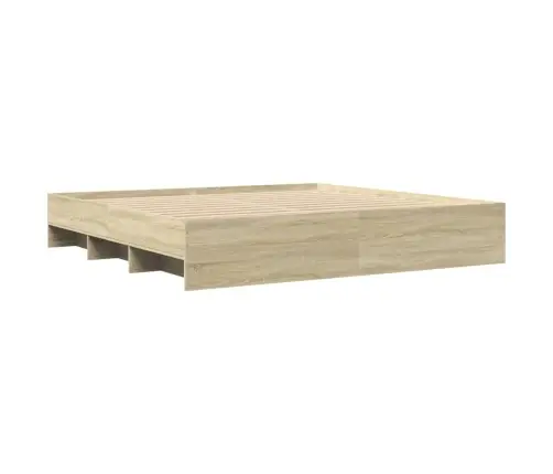 Gultas Rāmis Bez Matrača, 200X200 Cm Ozolkoka Inženierijas Koks Vidaxl