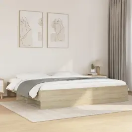 Gultas Rāmis Bez Matrača, 200X200 Cm Ozolkoka Inženierijas Koks Vidaxl