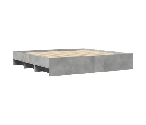 Gultas Rāmis, Betona Pelēks, 200X200 Cm, Inženierijas Koks Vidaxl